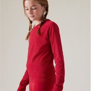 Athleta girls power up long sleeve shirt Sz L12 NWT